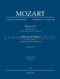 Missa in C major K. 220 (196b) "Sparrow Mass" (female choir vocal score)