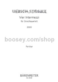 Vier Intermezzi (2000) string Quartet Large Score