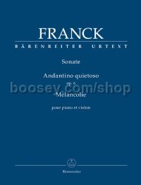 Sonata in A major, Andantino quietoso Op. 6, Melancolie for violin & piano