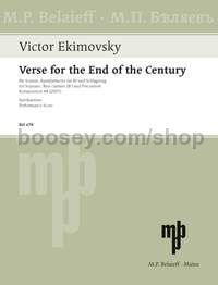 Verse for the End of the Century Komposition 84 - voice, bass clarinet, percussion (performance scor