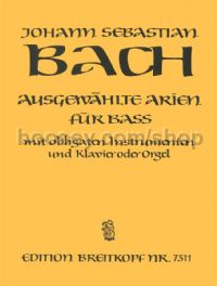 Ausgewählte Arien für Bass - bass solo, instruments & piano