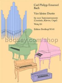 4 Small Duets for 2 Keyboard Instruments, Wq 115 - 2 pianos (harpsichords)