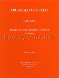Sonata in D - trumpet, strings (study score)