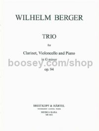 Trio in G minor, Op. 94 - clarinet, cello, piano (score & parts)