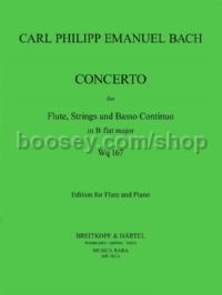 Flute Concerto in Bb major Wq 167 - flute & piano reduction