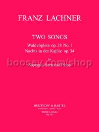 2 Songs: Waldvöglein op. 28, no. 1; Nachts in der Kajüte op. 34 - soprano, horn, piano
