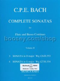 Complete Sonatas, Vol. 2: Sonata in D major Wq 126, in G major Wq 127 - flute & basso continuo