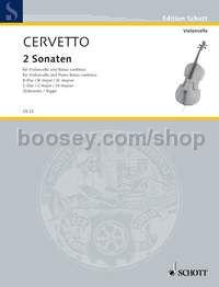 2 Sonatas in Bb major and C major - cello & basso continuo