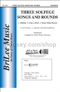Three Solfege Songs and Rounds (One-part Choir)