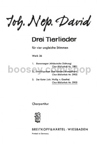 3 Tierlieder Wk 36/3 Der Kater (choral score)