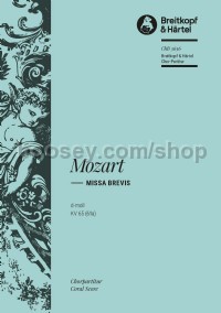 Missa brevis in D minor K. 65 (61a) (choral score)