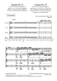 Cantata No. 72 Alles nur nach (choral score)