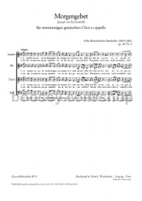 Morgengebet "O wunderbares tiefes Schweigen" MWV F 15 (choral score)