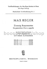 20 Responsorien, Vol. 1 (choral score)