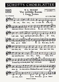 4 weltliche Kanons - choir (3-4 voices)