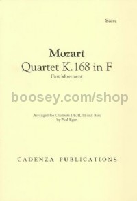 Allegro from Quartet K168 in F (Clarinet Quartet)