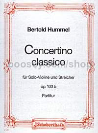 Concertino classico in D major op. 103b - violin & strings (score)