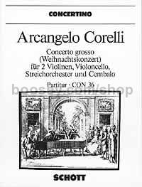 Concerto grosso in G minor op. 6/8 - 2 violins, cello, string orchestra & harpsichord (score)