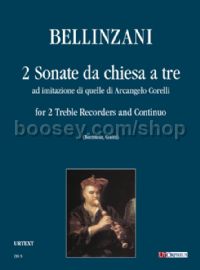 2 Sonate da chiesa a tre for 2 Treble Recorders & Continuo (score & parts)