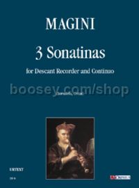 3 Sonatinas for Descant Recorder & Continuo (score & parts)