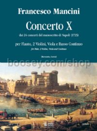Concerto No. 10 for Treble Recorder (Flute), 2 Violins, Viola & Continuo (score & parts)