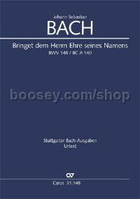 Bringet dem Herrn Ehre seines Namens BWV 148 (Score)