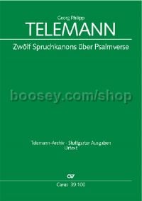 Telemann: Zwölf Spruchkanons (Vocal Score)