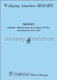Menuet, KV 334 (from Divertissement) - violin & piano