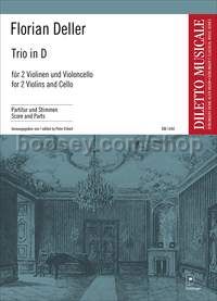 Trio in D - 2 violins & cello (score and parts)