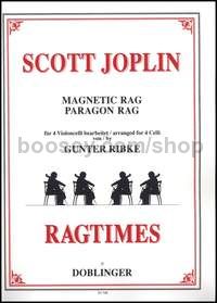 2 Ragtimes - 4 cellos (score and parts)
