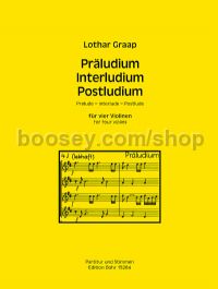Prelude, Interlude, Postlude for 4 violins (score & parts)