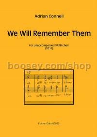 We Will Remember Them for unaccompanied SATB choir