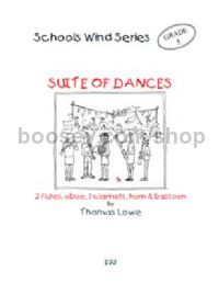 Suite of Dances for 2 flutes, oboe, 3 clarinets, bassoon, horn (score & parts)