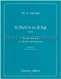 Sonata in Bb K292 for 2 clarinets