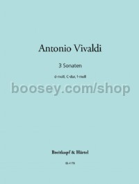3 Sonatas in D minor, C major, F minor - violin, cello & piano