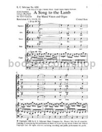 A Song to the Lamb for SATB choir & organ