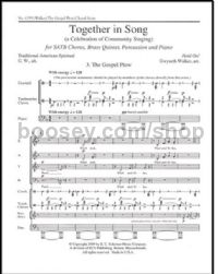 Together in Song, No. 3. The Gospel Plow for SATB choir, brass quintet, percussion & piano