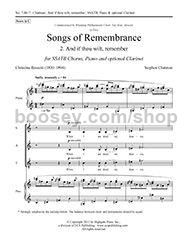 Songs of Remembrance, No. 2: And if thou wilt, remember for SSATB choir & piano