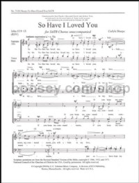 So Have I Loved You for SATB choir a cappella