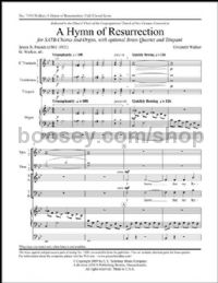 A Hymn of Resurrection for SATB choir & brass with timpani (score)