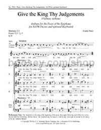 Give the King Thy Judgments for SATB choir