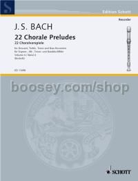 22 Chorale Preludes Vol. 4 - 4 recorders (SATB) (performance score)