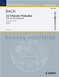 22 Choral Preludes Vol. 5 - 4 recorders (SATB) (performance score)