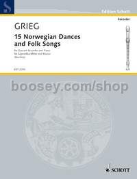 15 Norwegian Dances and Folk Songs - descant recorder and piano