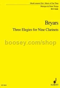 Three Elegies for Nine Clarinets - 9 clarinets (score)