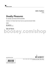 Deadly Pleasures - saxophone, trumpet, piano, violin & amplified narrator (set of parts)