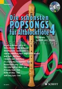 Die schönsten Popsongs für Alt-Blockflöte Band 4 - 1-2 treble recorders (+ CD)