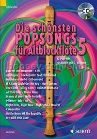 Die schönsten Popsongs für Alt-Blockflöte Band 5 - 1-2 treble recorders (+ CD)