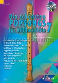 Die schönsten Popsongs für Alt-Blockflöte Band 7 - 1-2 treble recorders (+ CD)