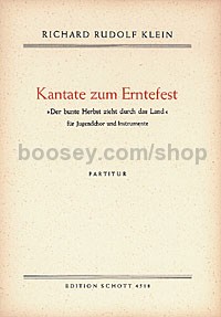 Kantate zum Erntefest - youth choir (SMez) with flute or treble recorder & 2 violins (score)